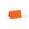 Ostrich Leather Business Card Case - Tangerine